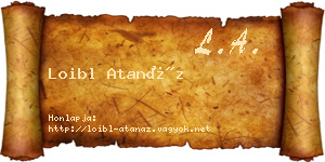 Loibl Atanáz névjegykártya